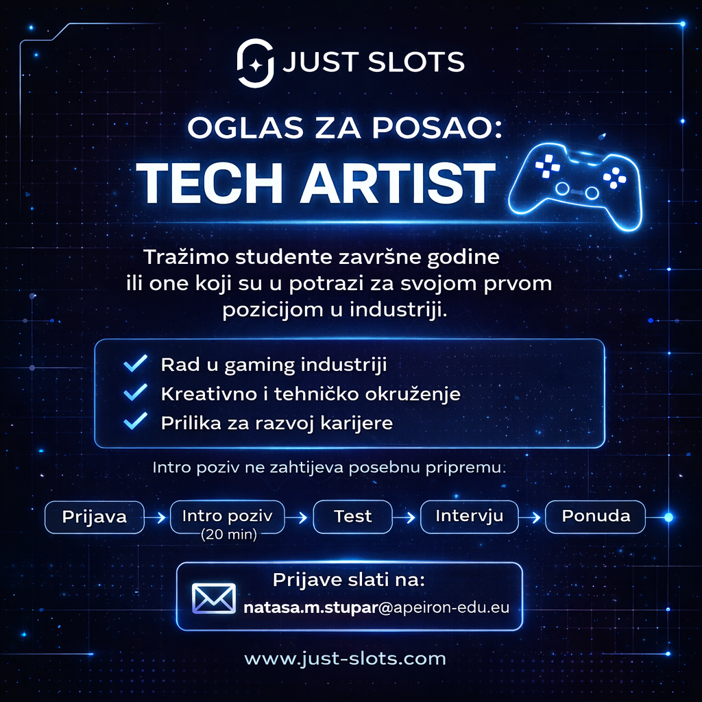 Prilika za početak karijere u gaming industriji – Tech Artist