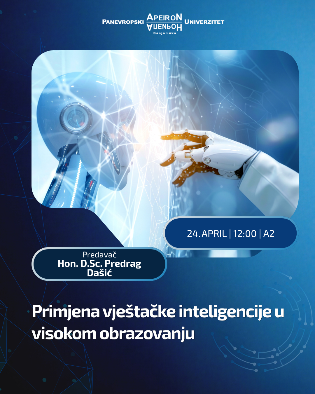 Gostujuće predavanje: Primjena vještačke inteligencije u visokom obrazovanju